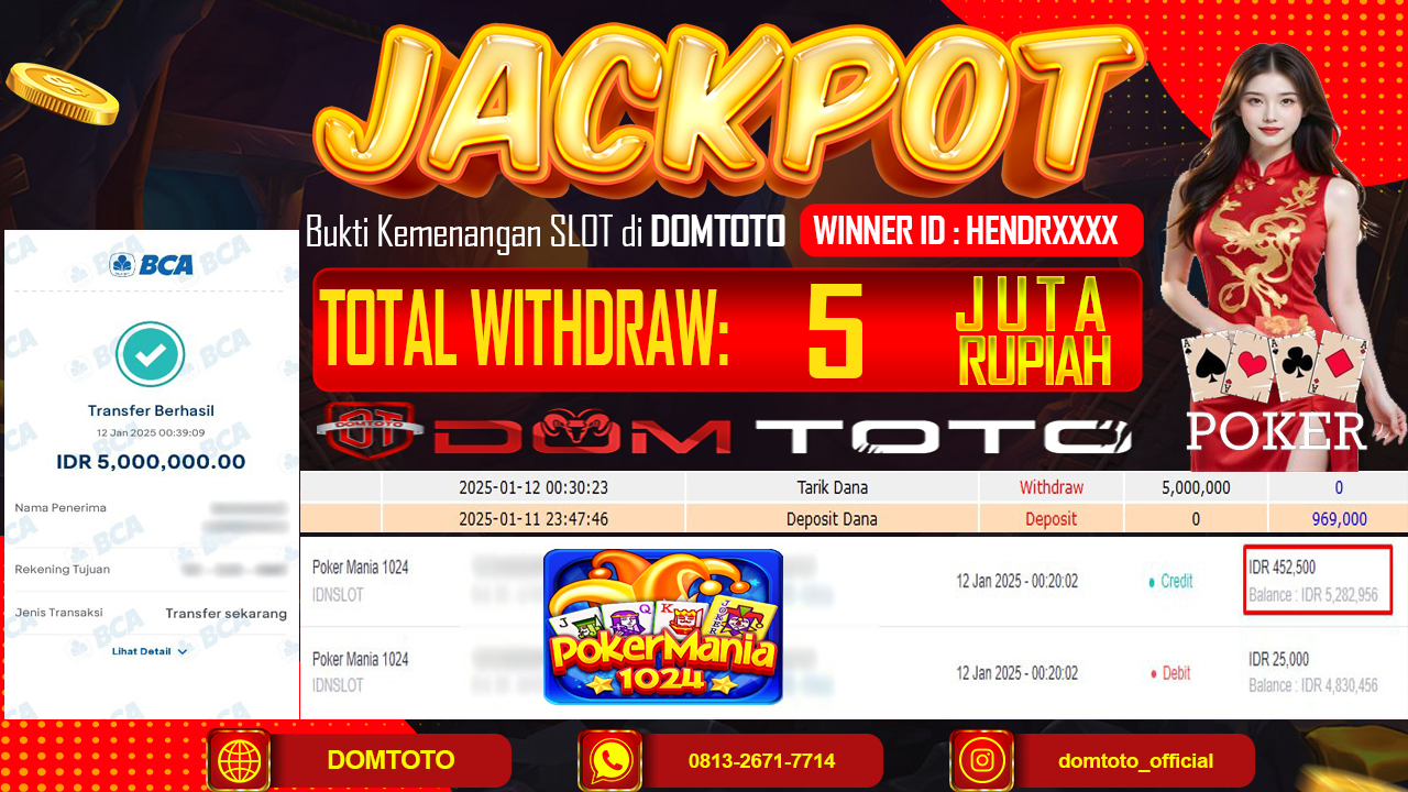JACKPOT POKER MANIA 1024 12 JANUARI 2025
